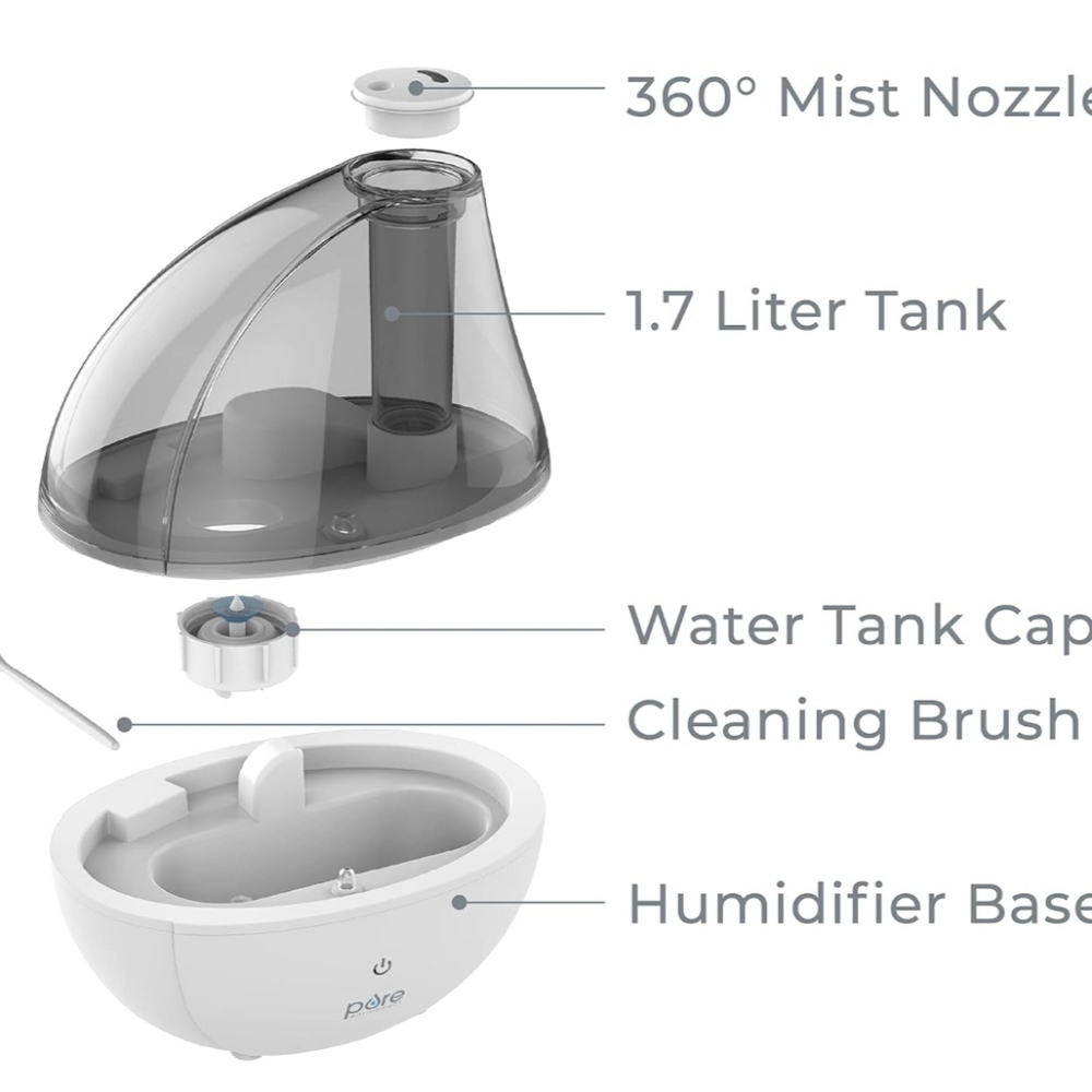 Pure Enrichment MistAire Ultrasonic Cool Mist Humidifier - White and Gray - Picture 9 of 9
